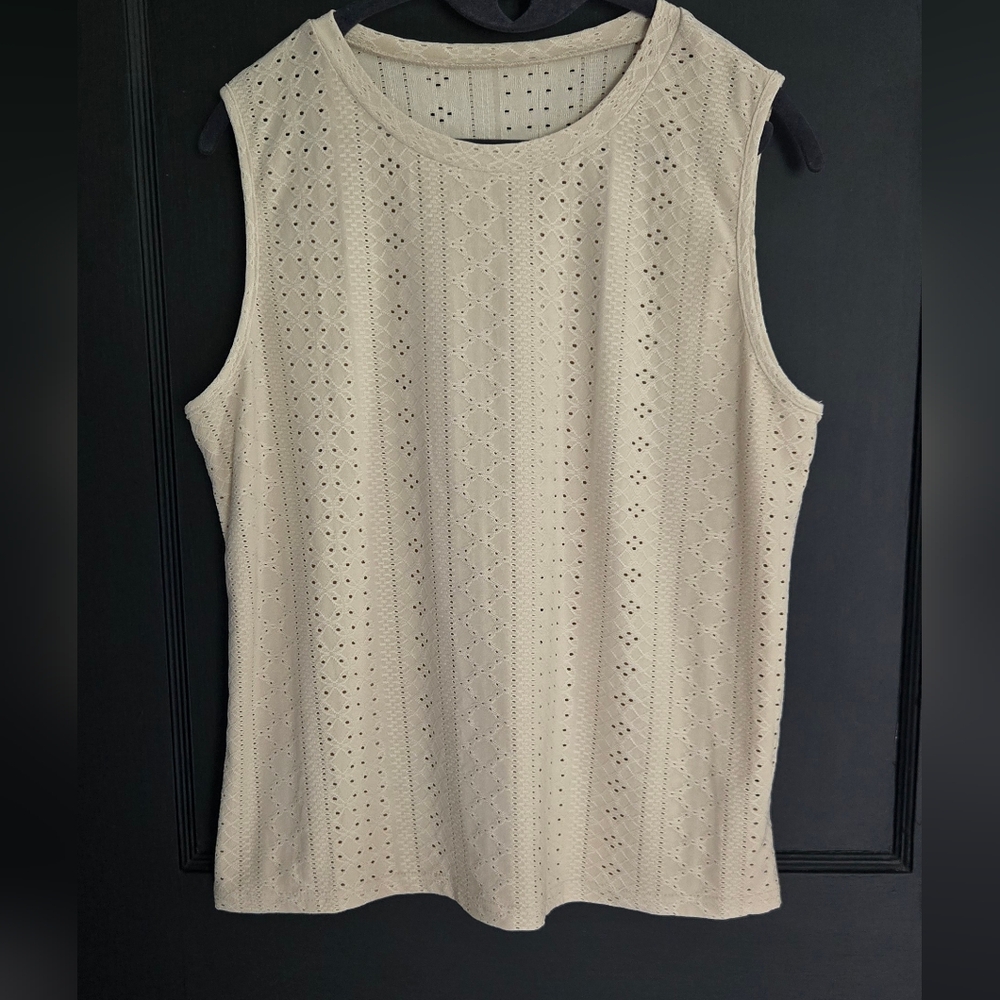 Elegant Cream Sleeveless Top